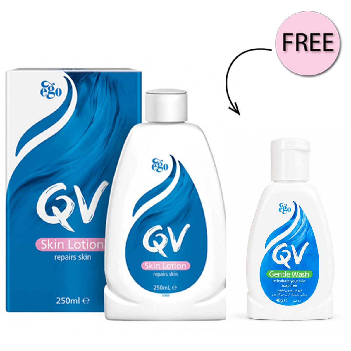 Qv Skin Lotion 250 Gram +Free Gentle wash 40g
